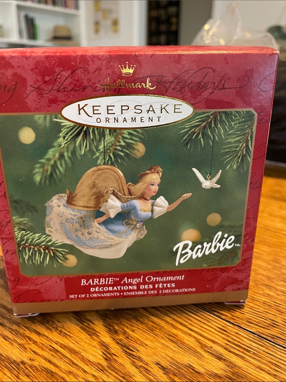 Barbie Angel Ornament Set in Red, Green, Blue, White and Gold